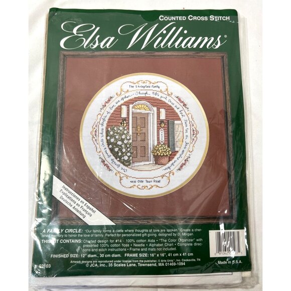 Elsa Williams Counted Cross Stitch Kit "A Family Circle" 12" Diam Made In USA 48 - Picture 1 of 6